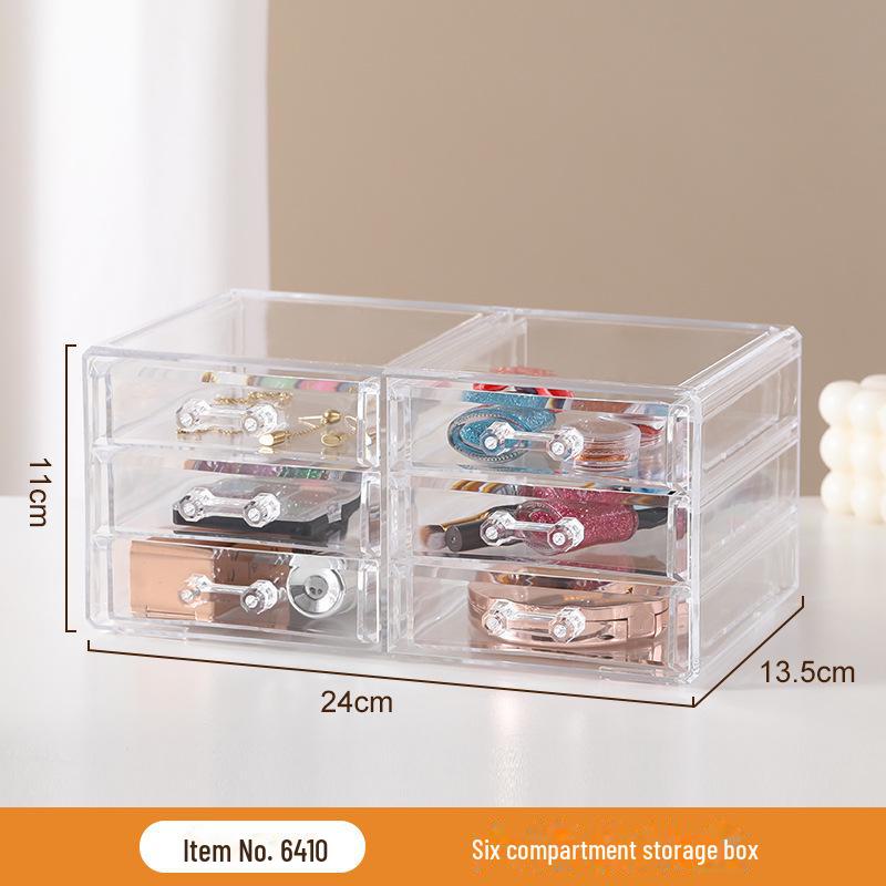 Прозрачный настольный органайзер для косметики в спальне и многоуровневого хранения