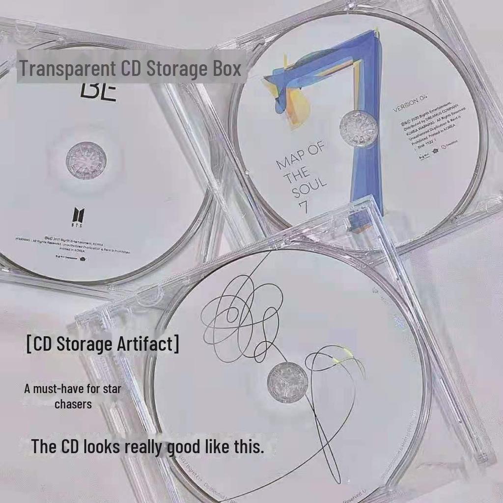 Clear CD Storage Box: Multifunctional Disc Flip Cover and Album Protector.