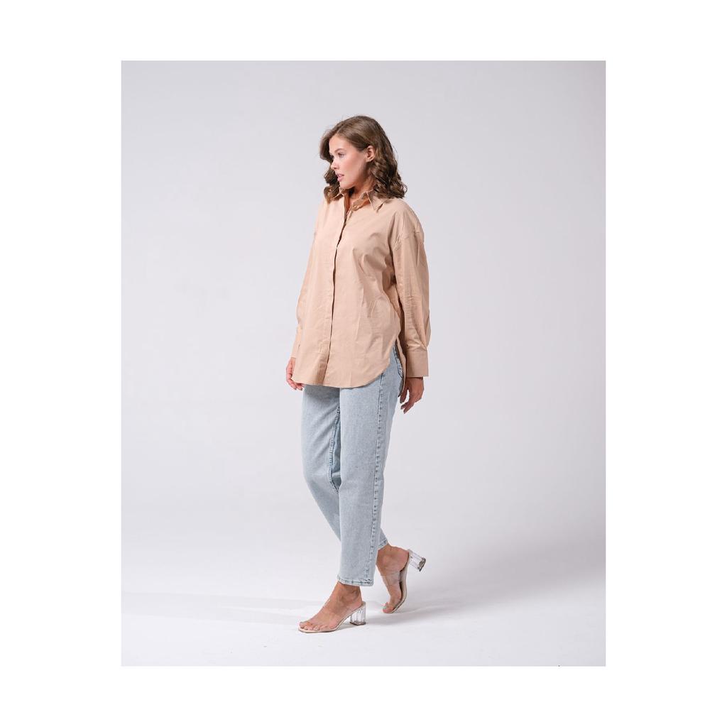 Oversized Fit Classic Women's Shirt Cotton Fabric