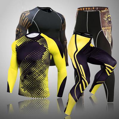 Мужская спортивная одежда, спортивные костюмы с 3D компрессионным черепом, мужской полный костюм, спортивный костюм, одежда для фитнеса, размер S-4XL