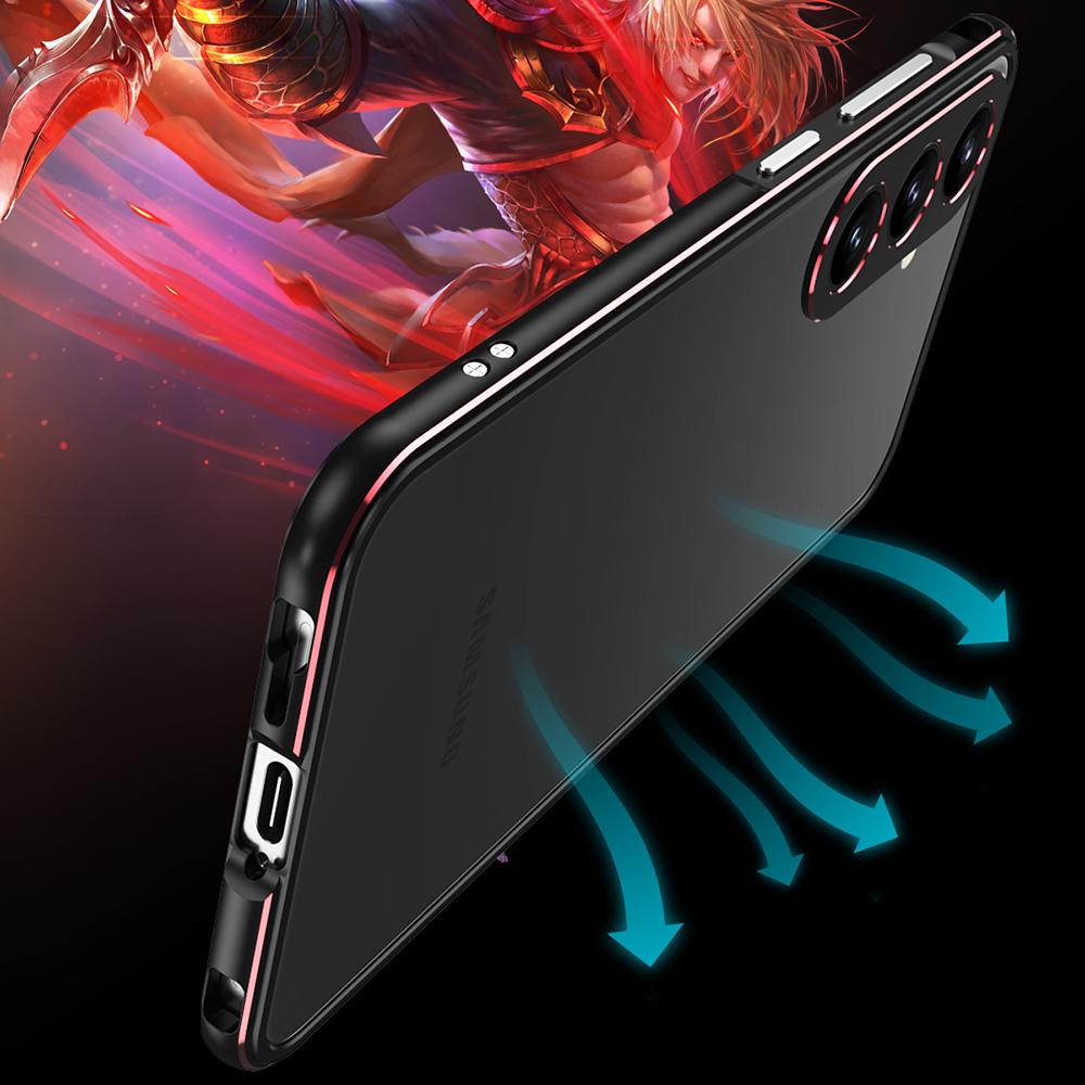 Бампер для Samsung Galaxy S24+ Металлическая рамка Конструкция без задней панели Чехол для телефона с защитой объектива камеры