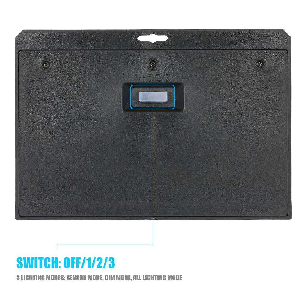 44 светодиода Солнечная энергия PIR Датчик движения Настенный светильник Открытый двор Садовая лампа Водонепроницаемая