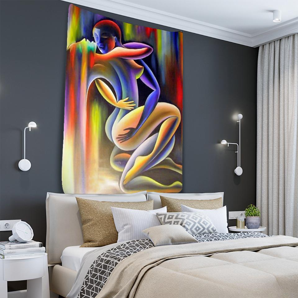 Индийский гобелен для йоги, обнаженные фотографии мужчин и женщин, настенные психоделические художественные гобелены, настенная ткань, ковер для йоги, декор в стиле бохо