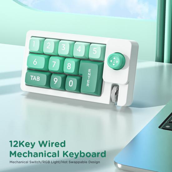 Механическая клавиатура для одной руки, игровая клавиатура с 12 клавишами и RGB-подсветкой, программируемая, с возможностью горячей замены, малая клавиатура
