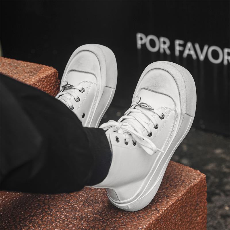 2024 новые весенние и осенние мужские туфли с высоким берцем, модные туфли знаменитостей из Интернета, универсальные дышащие повседневные туфли 66656-W