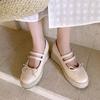 Плетёная подошва из пеньки, туфли-одинарки с пряжкой на ремне, женская натуральная кожа, новинка 2025 года, толстая подошва, туфли на ремешке, небольшой подъём, туфли-рыбаки