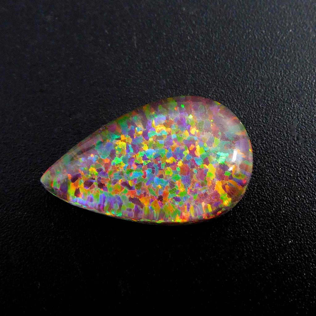 Boulder Opal Lab Created 9 Ct Pear Certified Beautiful Loose Gemstone