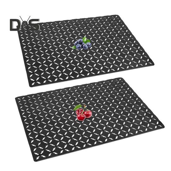 2 шт., 30x40 см, коврик для кухонной раковины, ПВХ, полый ромб, прямоугольник, противоскользящий, режущий, керамический, защита для раковины из нержавеющей стали, дренажная подушка
