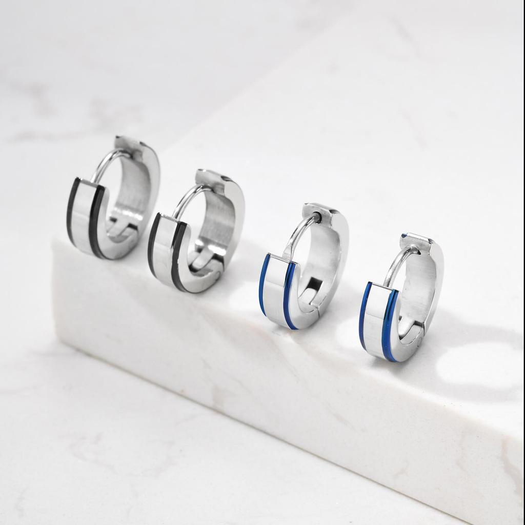 Простые мужские серьги, серьги-кольца из нержавеющей стали, не тускнеющие, повседневные ювелирные подарки