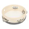 Handheld Tambourine Wooden 154mm Polyester Crisp Sound Educational Tambourine Drum for Performing