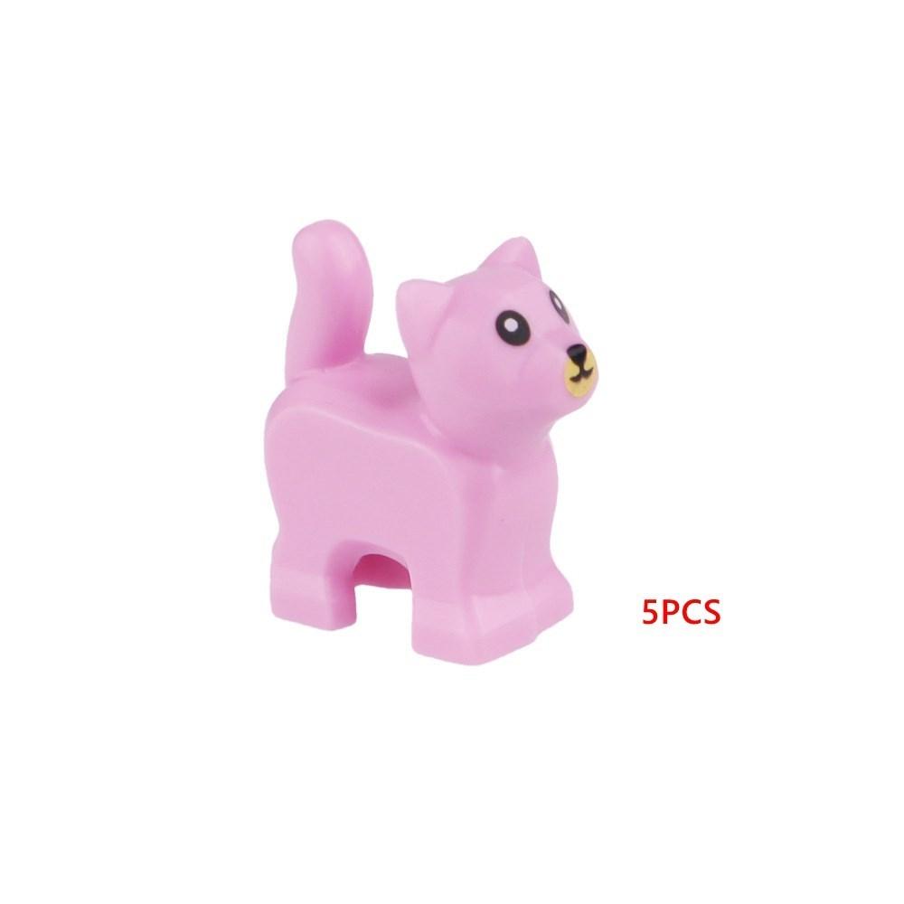 5 шт./набор Милые Фигурки Животных: Свинья, Змея, Кошка Строительные Блоки Игрушки для Детей Подарки Игрушка Цветные Животные 38801 13786 1410pb01