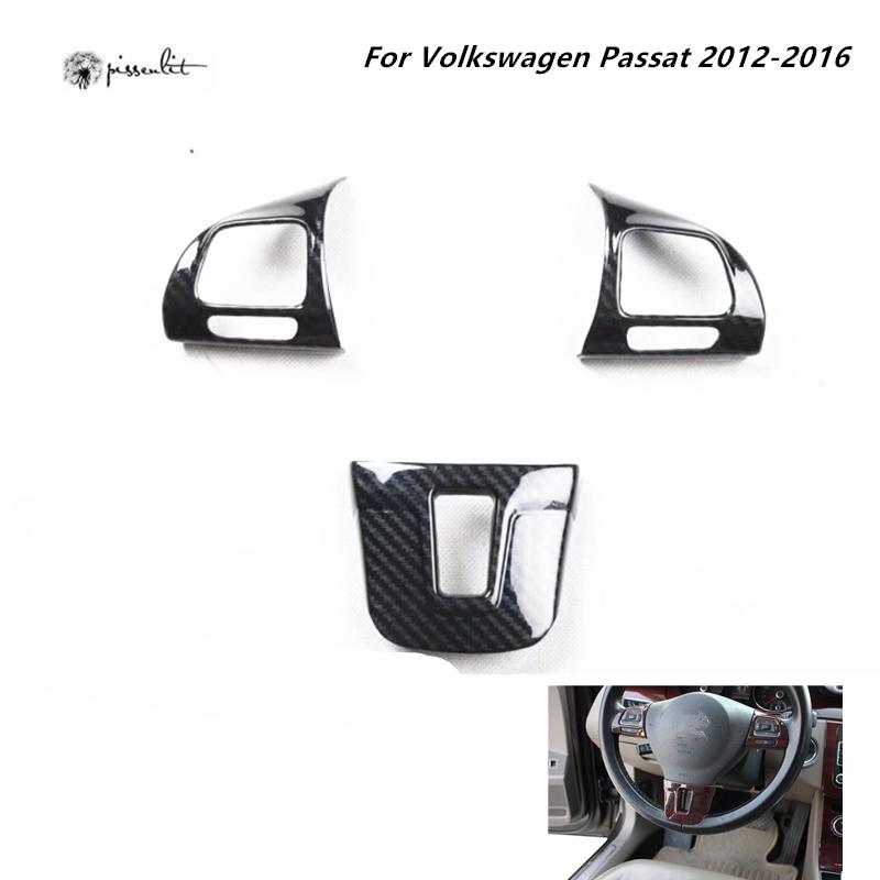 For Volkswagen Passat 2012-2016 Car Accessories ABS Carbon Fiber Style Interior Decoration Center Console Windows Control Panel