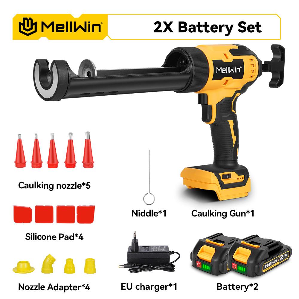 MELLWIN 10 унц/300 мл Пистолет для герметика для стекла Аккумуляторный Двери и окна Электрический инструмент для заделки швов Для аккумулятора Makita 18 В Штифт
