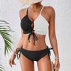 Women's Solid Swimwear Sense Bikini With Chest Pad No Steel Bra Swimwear