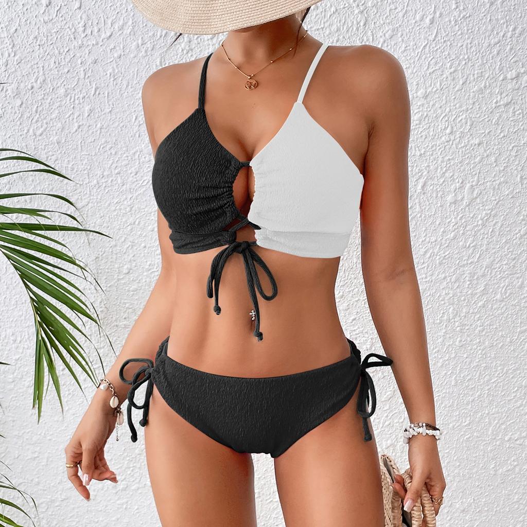 Women's Solid Swimwear Sense Bikini With Chest Pad No Steel Bra Swimwear