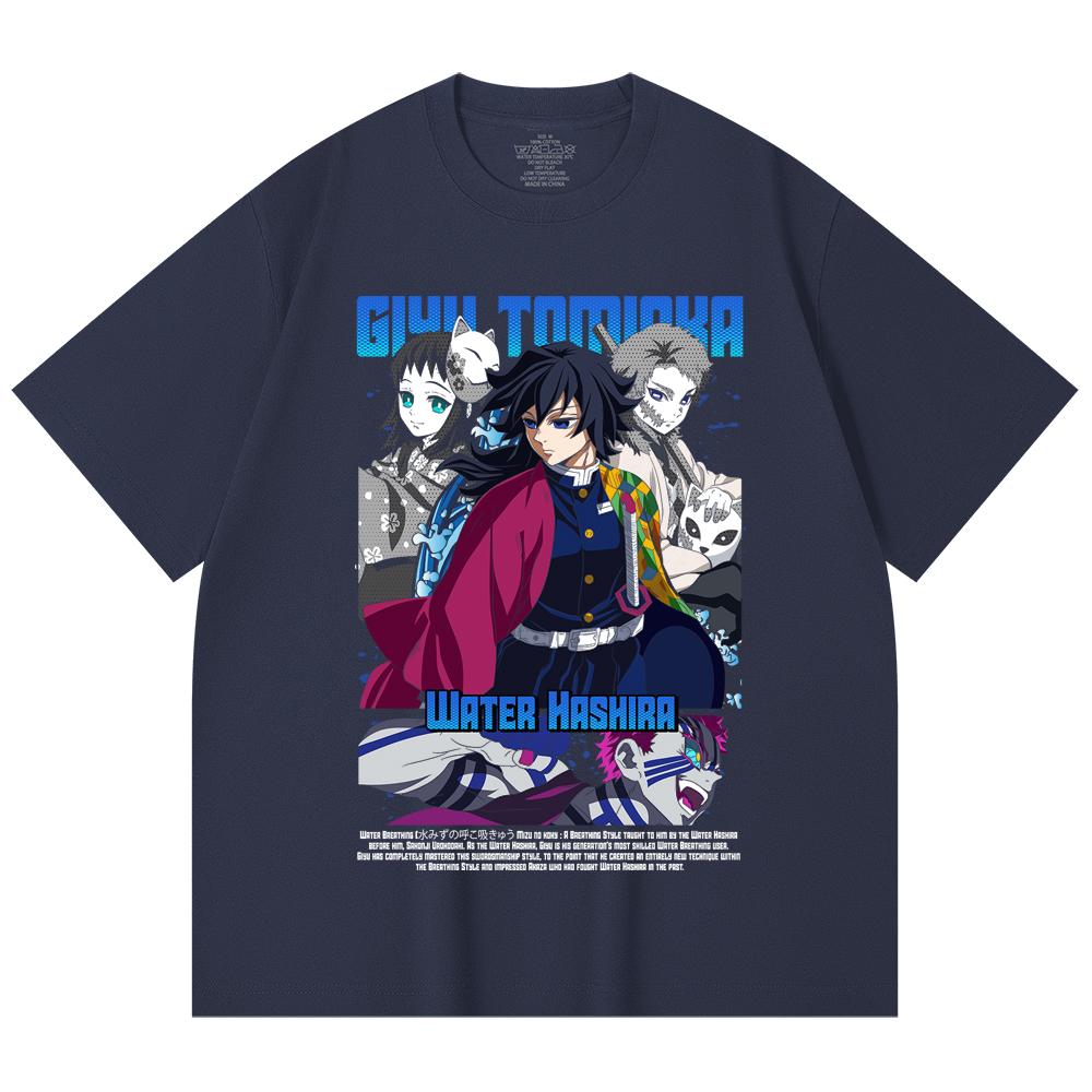 230 Gsm 100% Cotton Demon Slayer V20 Tomioka Print Unisex Heavy Cotton T Shirt