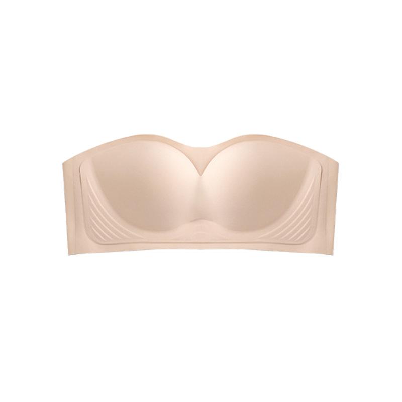 Нижнее белье без бретелек, женское летнее тонкое нижнее белье со сборками, немаркирующий, нескользящий, антибликовый бюстгальтер