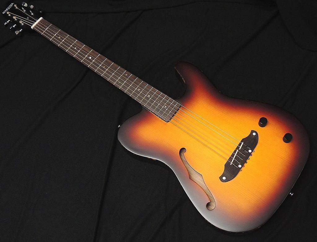 SCHECTER TSB Oriental Line Schecter Thin Body Acoustic Guitar F Hole Electric Acoustic Telecaster Shape Satin Sunburst Passive Specification Change