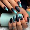 Elegant Blue Gradient Matte Ballet False Nails - 24 Pieces