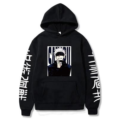Худи Jujutsu Kaisen Аниме Харадзюку Сатору Годжо Графические Мужские/Женские Толстовки Пуловеры с Длинным Рукавом Уличная Одежда Топы