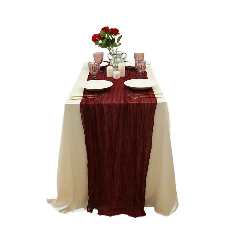 Sheer Voile Table Runner Wedding Party Decor Semi-Transparent Effect Dining Decoration In Multiple Colors