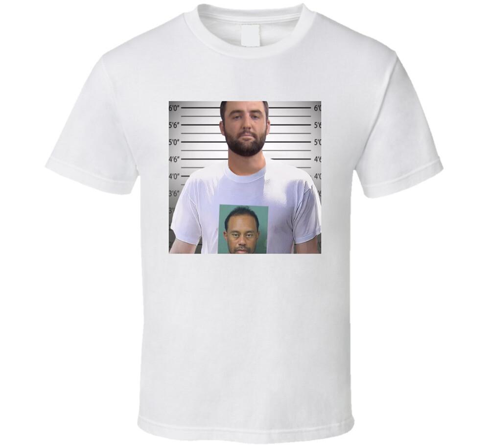 Scottie Scheffler Wearing Tiger Woods Mugshot T Shirt Mens Womens Tees Top