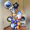 45Pcs Outer Space Astronaut Rocket Balloons Set Spacecraft Galaxy Planet Themed Birthday Decorations Balloons Column for Boys