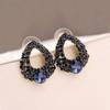 Модные синие серьги-гвоздики со стразами, подвески, ювелирные изделия, натуральные капли воды, австралийский кристалл