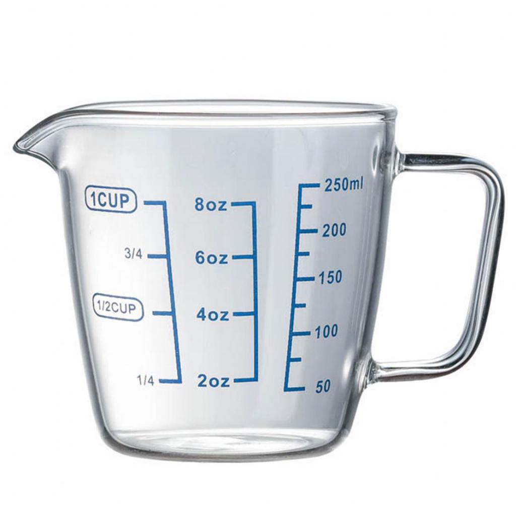 H&K Store 250ml 500ml Heat-resisting Glass Measuring Cup Milk Scale Microwave Measure Jug