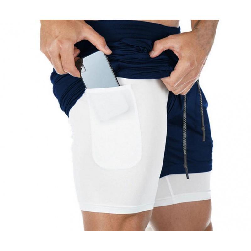 Мужские модные двухслойные спортивные шорты для бега Muscle Brothers - Повседневная одежда для фитнеса на открытом воздухе свободного кроя