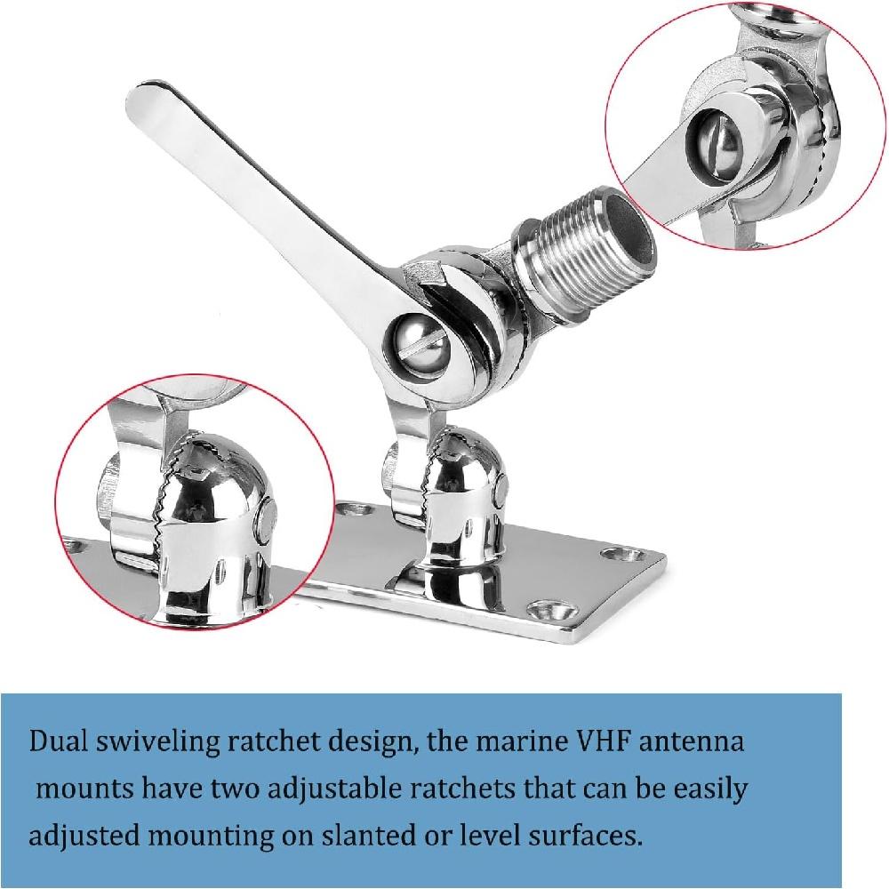 Антенное основание из полированной нержавеющей стали марки 316 для морских пехотинцев - лодок - судов - яхт 