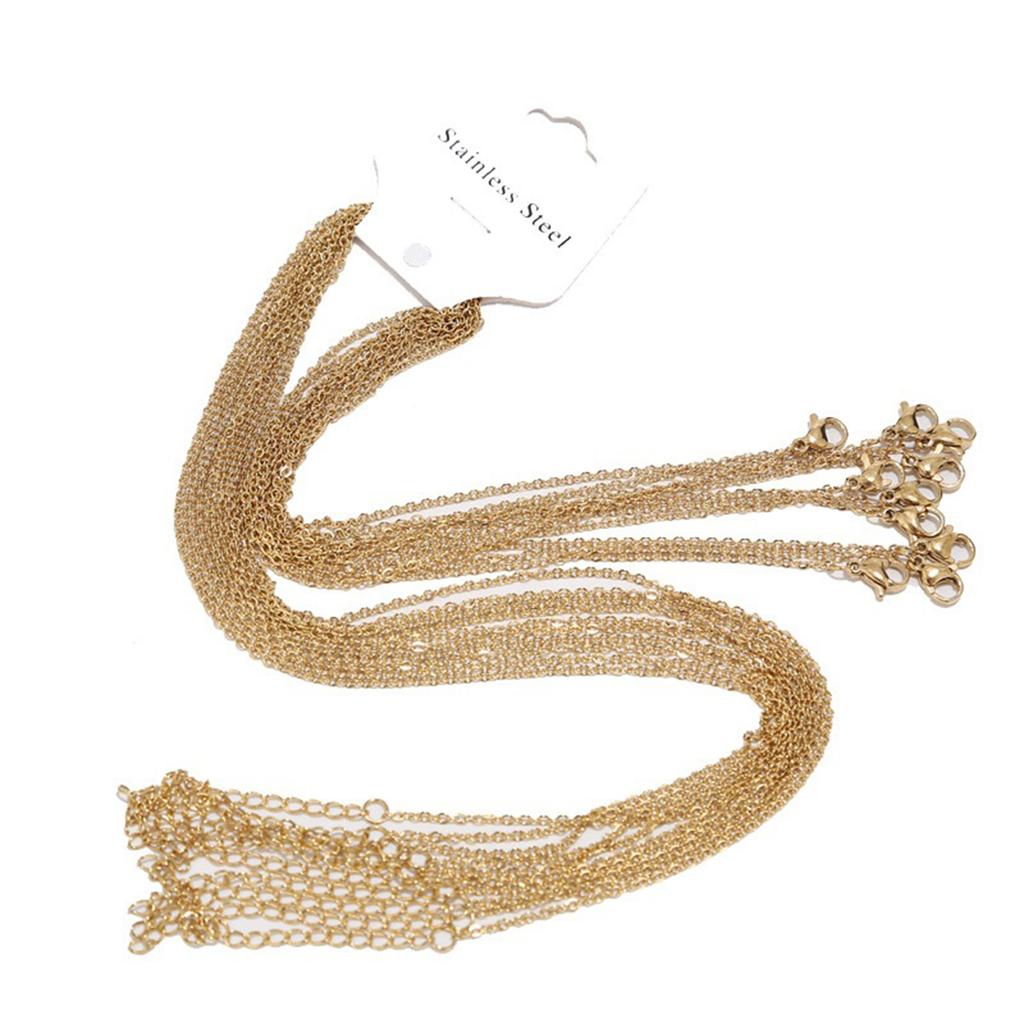 10 шт. Цепочка-кабель с соединительными звеньями для ожерелья с застежками-лобстерами, плоская О-образная цепочка, ювелирное изделие для рукоделия, тонкая цепочка для изготовления ювелирных изделий своими руками