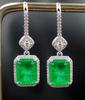 Jewelry Direct Sales Simulation Emerald Colored Treasure Earrings Retro Earrings Earrings Jewelry