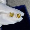 Серьги CC для женщин Серебряная игла 925 пробы Квадратный кубический цирконий Свадебные Серьги-гвоздики Тонкие ювелирные изделия CCE643