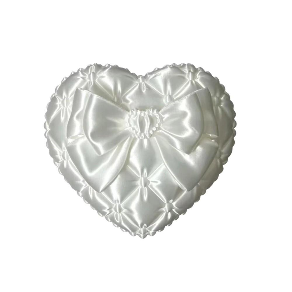 Silk Texture Heart-shaped Jewelry Box Small Size Storage Tray Vanity Table