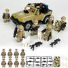 MOC Black SWAT Small Pellet Building Block Doll Police Car Off-road Vehicle Boy Military Set Building Toy