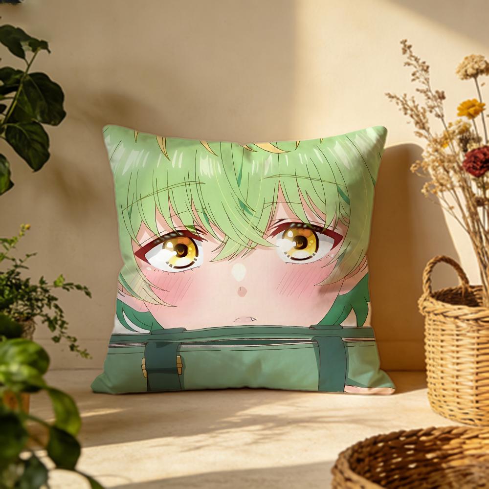 Trendy Mmikadono Sanshimai wa Angai Choroied Cushion Cover Versatile DoubleSided Pillow Case Fit for Sofa Bed Car Daily Decor