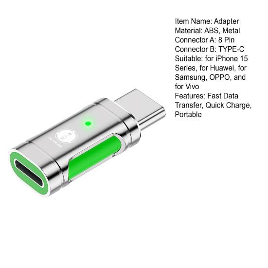 Адаптер 8-контактный на Type-C 30 Вт PD Data Fast Transfer Портативный 8-контактный гнездовой на USB-C