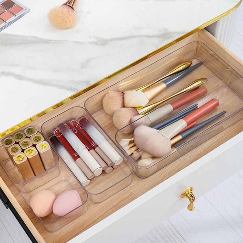 Transparent Box Storage Organizer Desk Plastic Container Drawer Organizer Table Jewelry Box Makeup Organizer Boxes