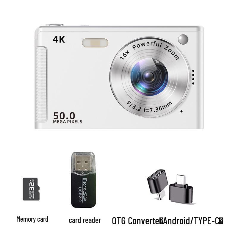 Retro 4K HD Digital Camera for Students - Portable Entry-Level Travel Cam