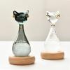 1pc Egyptian Cat Weather Forecast Bottle Predictor Monitor Glass Storm Bottle With Wooden Base Desktop Ornaments Room DecorGifts