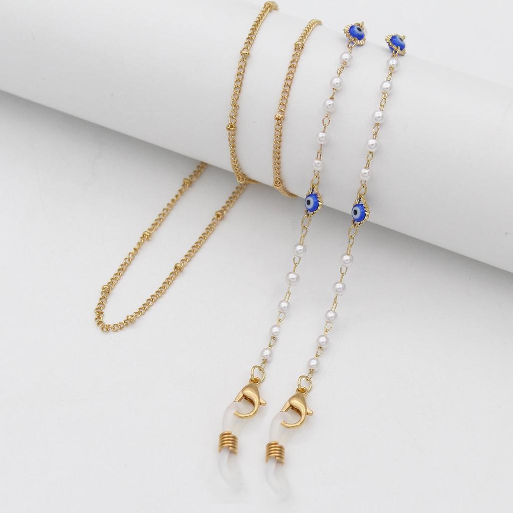 Цепочка для очков женская шейная модная с цветными бусинами, цепочка для солнцезащитных очков, портативный шнурок, цепочка против потери, цепочка для очков.