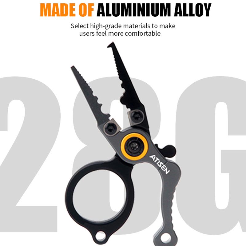 Рыболовные мероприятия Алюминиевый сплав Рыболовные разъемные кольца Плоскогубцы Рыболовные многофункциональные ножницы Переносной легкий нержавеющий съемник крючков