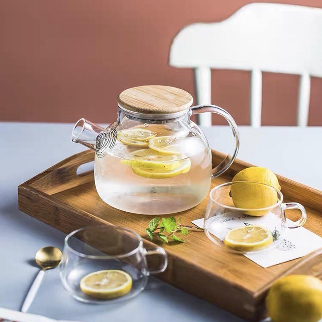 Desirable Glass Teapot, Heat-Resistant, Heat-Stovetop, [Food Sanitation Law Compliant], Shatter-Resistant, Clear, Round Teapot for Black Tea, Green