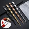 Food Chopsticks Excellent Anti-scalding Smooth Surface Stainless Steel Chinese Chop Sticks Daily Use