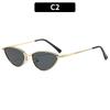 Women's sunglasses men's and women's retro metal cat eye sunglasses