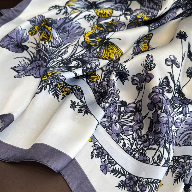 90cm Jungle Girafe Marque Foulard Carre Femmes Serge Foulard En Soie Chale Hijab Luxe Bandana Foulard Foulard Foulard Pour Dame