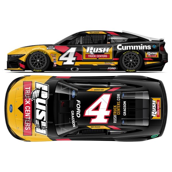 Kyosho Lionel Racing NASCAR CUP Cup RUSH TRUCK CENTERS 2025 Ford Mustang Ноа Грэгосон Финишная модель LR322997 (Серия NASCAR) 1/64 #4