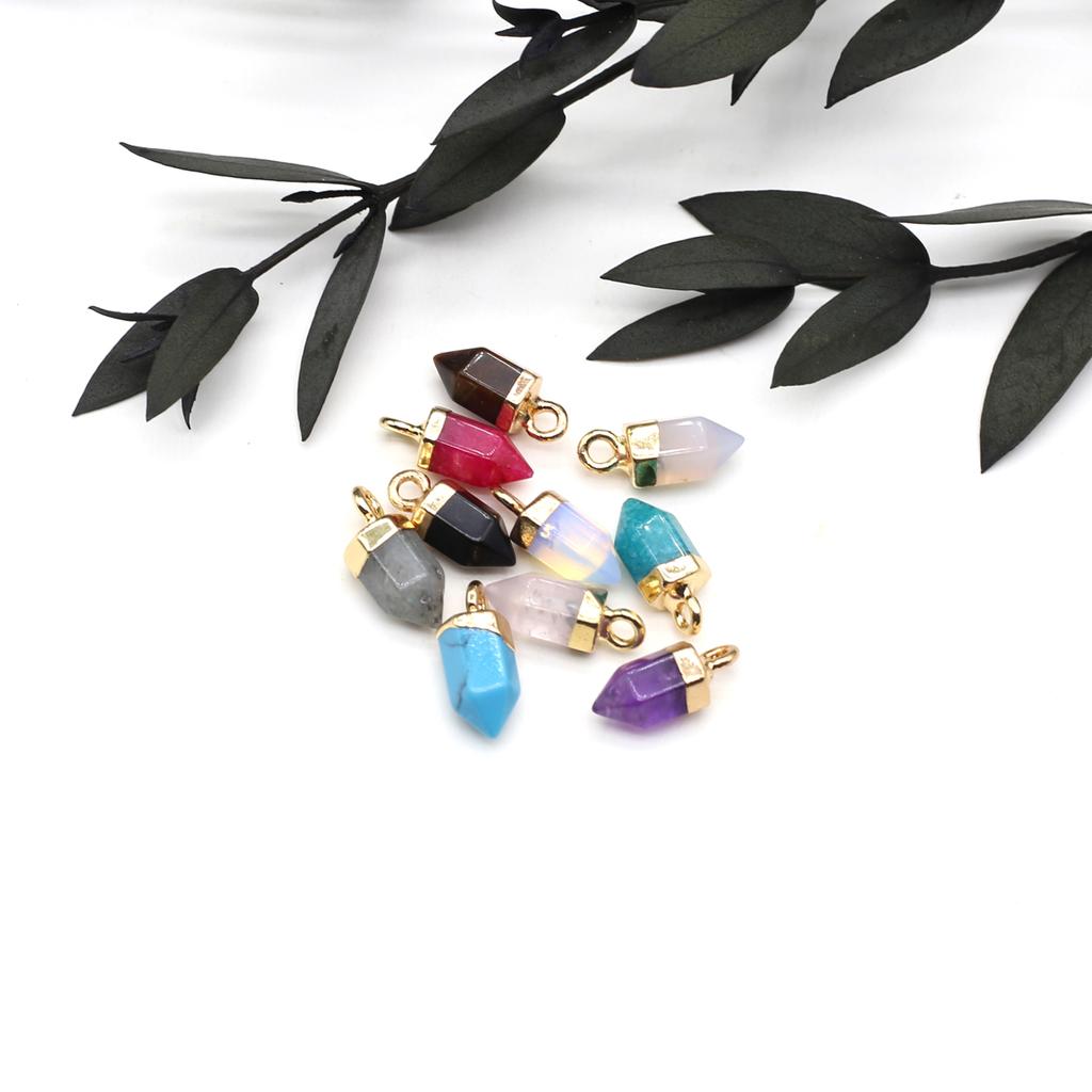 3 шт. небольшой кулон из натурального камня агаты/анетист граненый кулон для изготовления ювелирных изделий DIY ожерелье серьги браслет аксессуар