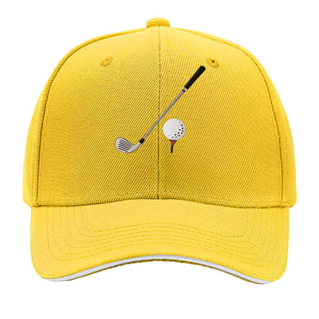 UnisexS Adjustable Baseball Cap with Golf Club Casual Sports Design Hand Washable Suitable for Golf Sandwich Baseball Cap
